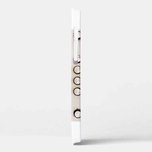 Retro-Lautsprecher: braun, abgeschieden weiß. Case-Mate iPhone Hülle (Rückseite / Links)