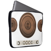 Retro-Lautsprecher: braun, abgeschieden weiß. Laptopschutzhülle (Vorne Rechts)