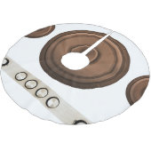 Retro-Lautsprecher: braun, abgeschieden weiß. Polyester Weihnachtsbaumdecke (Schrägansicht)