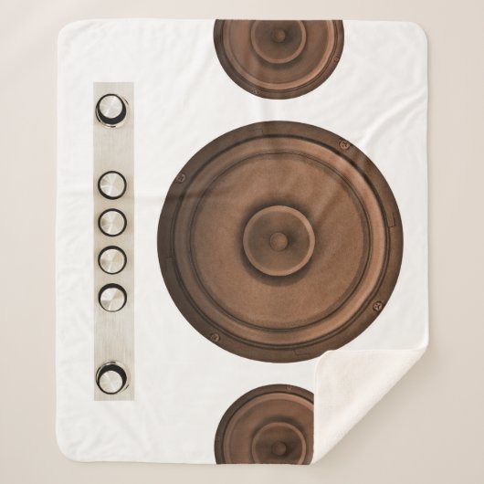 Retro-Lautsprecher: braun, abgeschieden weiß. Sherpadecke (Vorderseite)