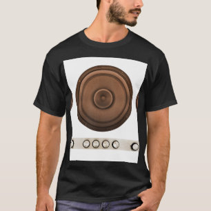 Retro-Lautsprecher: braun, abgeschieden weiß. T-Shirt