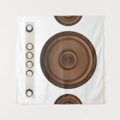 Retro-Lautsprecher: braun, abgeschieden weiß. Wandteppich (Vorderseite (Horizontal))
