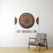 Retro-Lautsprecher: braun, abgeschieden weiß. Wandteppich (Beispiel)