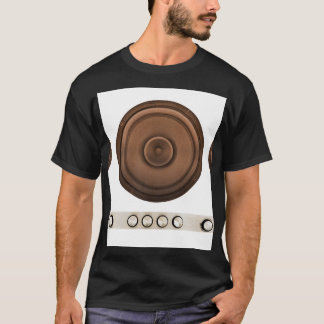 Retro-Lautsprecher: braun, isoliert weiß. T-Shirt