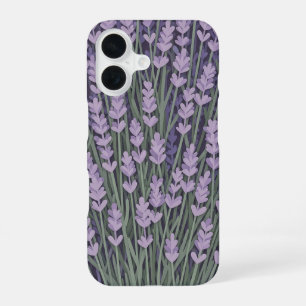 Retro-Lavendelbouquet stilisiert iPhone 16 Hülle