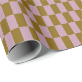 Retro Lavender Gold Brown Checkerboard-Muster Geschenkpapier (Rolleneckpunkt)