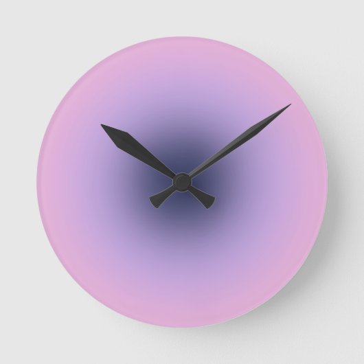 Retro Lavender Lila Gradient Runde Wanduhr (Vorderseite)