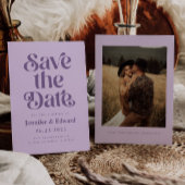 Retro Lavender Wedding Save The Date
