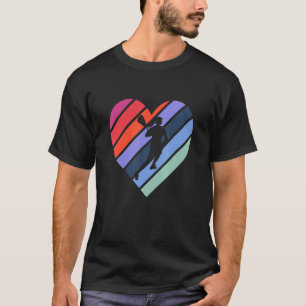 Retro Lax Player Vintage Herzfrequenz Liebe Frauen T-Shirt