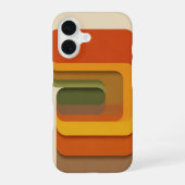 Retro Layered Geometric Forms iPhone 16 Hülle (Rückseite)