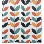 Retro Leaf Mitte Jahrhundert Moderne Duschvorhang (Vorderseite)