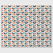 Retro Leaf Mitte Jahrhundert Moderne Geschenkpapier (Flach)