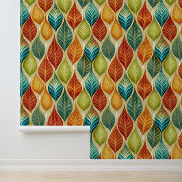 Retro-Leaf-Muster-Hintergrund Tapete