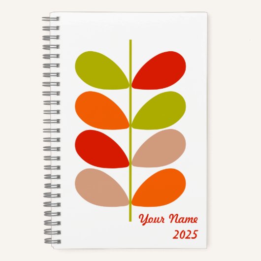 Retro Leaf Notebook - Modernes Mittelalter Notizblock (Vorderseite)