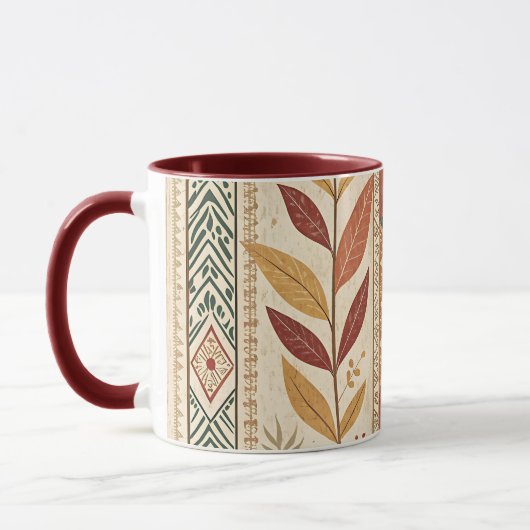 Retro Leaf Pattern Artistic Design Coffee Tea Mug Tasse (Links)