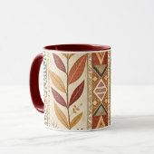 Retro Leaf Pattern Artistic Design Coffee Tea Mug Tasse (Vorderseite Links)