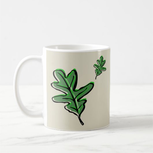 Retro Leaf Print Coffee Tasse (Links)