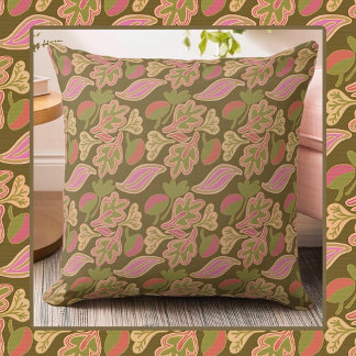 Retro leaves in bohem patterndesign kissen