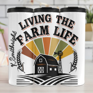 Retro-Leben in der Landwirtschaft Thermosbecher