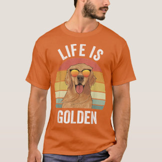 Retro Leben ist golden Golden Retriever Geschenke T-Shirt
