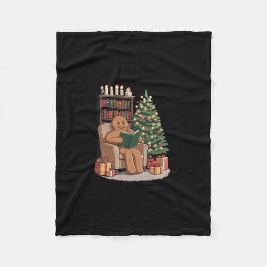 Retro Lebkuchen Lesebücher Weihnachten Lehrer Fleecedecke (Vorderseite)