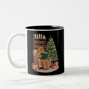 Retro Lebkuchen Lesebücher Weihnachten Lehrer  Zweifarbige Tasse
