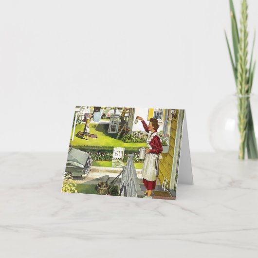 Retro leere Karten-Nachbarschafts-offenes Einladung (Vorderseite)