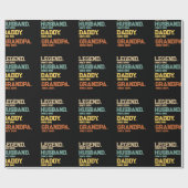 Retro Legend Husband Daddy Grandpa Custom Geschenkpapier (Flach)