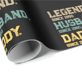 Retro Legend Husband Daddy Grandpa Custom Geschenkpapier (Rolleneckpunkt)