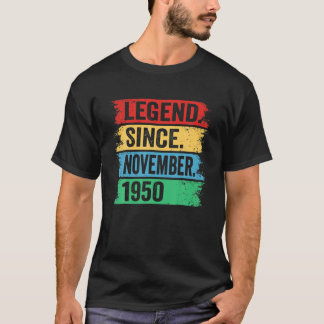 Retro Legend Seit November 1950 Geburtstagsgeschen T-Shirt