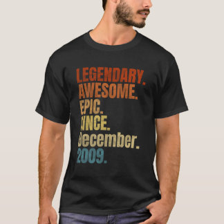 Retro Legendär seit Dezember 2009 T-Shirt 10 Jahre