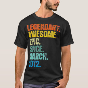 Retro Legendär Seit März 2012 T 9 Jahre Alt T-Shirt