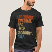 Retro Legendary Seit Dezember 2007 T Shirt 12 Yea (Vorderseite)