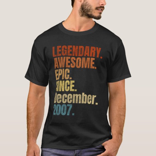 Retro Legendary Seit Dezember 2007 T Shirt 12 Yea (Vorderseite)