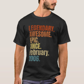 Retro Legendary Seit Februar 2006 T Shirt 14 Yea