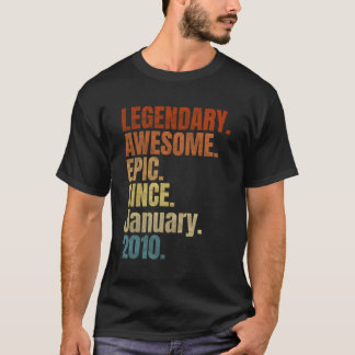 Retro Legendary Seit Januar 2010 T Shirt 10 Jahre