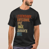 Retro Legendary Seit Januar 2011 T Shirt 8 Jahre (Vorderseite)