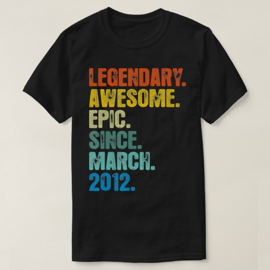 Retro Legendary seit März 2012 T 9 Years T-Shirt (Design vorne)