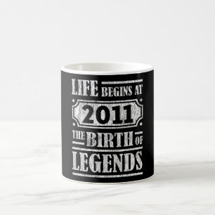 Retro-Legende, geboren 2011, Vintage-Geburtstagsge Kaffeetasse