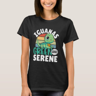 Retro Leguane grün und friedlich Reptil Haustier V T-Shirt