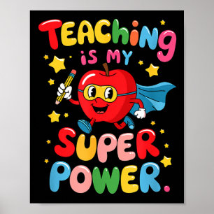 Retro-Lehre ist Superpower-Lehrer-Schätzung Poster