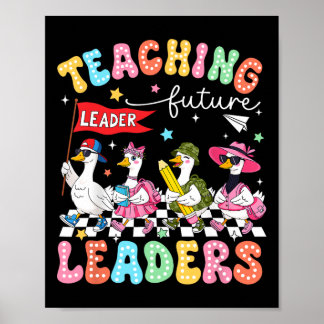 Retro-Lehren Zukunftsführer Groovy-Lehrer-Rücken Poster