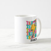 Retro-Lehrer Bleistift Blitz Zurück zur Schule Kaffeetasse (VorderseiteRechts)