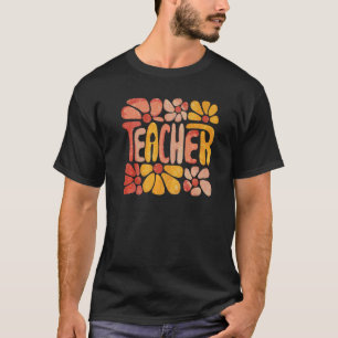 Retro-Lehrer Daisy farbenfrohe Grundschule Te T-Shirt