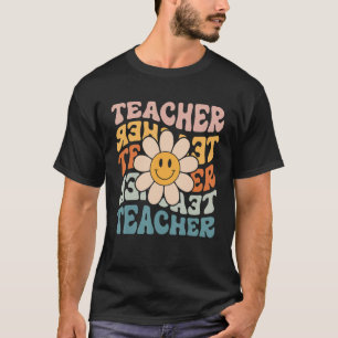 Retro-Lehrer Daisy farbenfrohe Grundschule Te T-Shirt