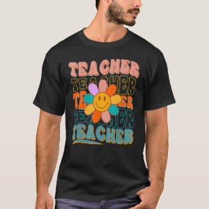 Retro-Lehrer Daisy farbenfrohe Grundschule Te T-Shirt