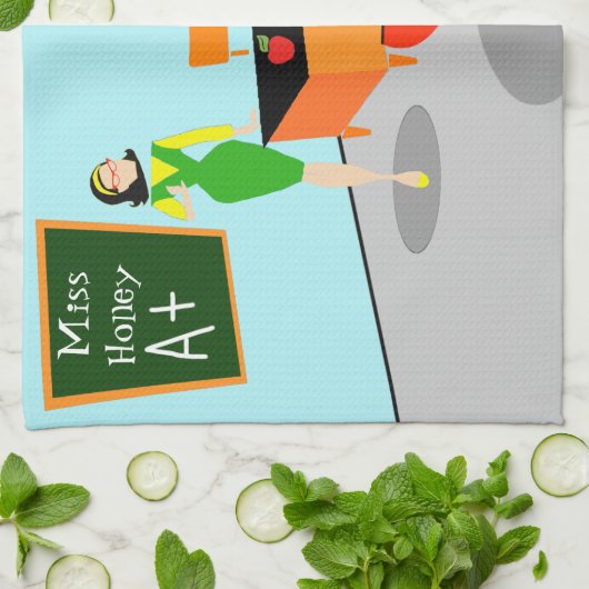 Retro Lehrer-Geschirrtuch Handtuch (Gefaltet)