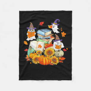 Retro-Lehrer Halloween Ghost Lesen Sie mehr Bücher Fleecedecke