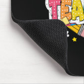 Retro-Lehrer-Herz-Bleistift Bunte Groovy-Schule Mousepad (Ecke)