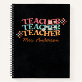 Retro-Lehrer im 70er-Stil Notizblock (Vorderseite)